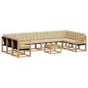 vidaXL Set di divani da esterno con cuscino 11 pcs Bianco e Beige