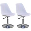 vidaXL Sedie da Pranzo Girevoli 2 pz Bianche in Similpelle