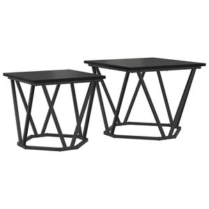 vidaXL Set tavolini 2 pcs Rovere nero 50 x 50 x 40 cm