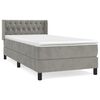 vidaXL Giroletto a Molle con Materasso Grigio Chiaro 90x200 cm Velluto