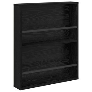 vidaXL Scaffale per riviste Rovere Nero 60 x 12 x 70 cm