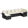 vidaXL Set Divani da Giardino con Cuscini 7pz Nero Polyrattan