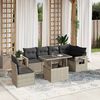 vidaXL Set Divani da Giardino 7pz con Cuscini Grigio Chiaro Polyrattan