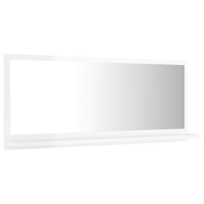 vidaXL Specchio da Bagno Bianco Lucido 90x10,5x37 cm Legno Multistrato