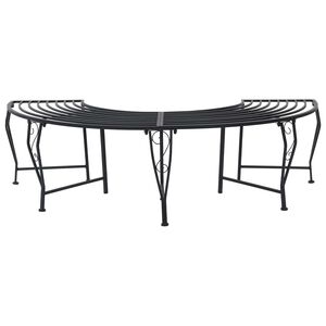 vidaXL Panchina per Alberi 4-Numero di posti 160 x 80 x 44 cm Acciaio