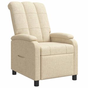 vidaXL Poltrona reclinabile Crema Tessuto