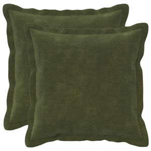 vidaXL Federa 2 pcs HOUTEN Verde 35 x 35 cm Fleece in microfibra