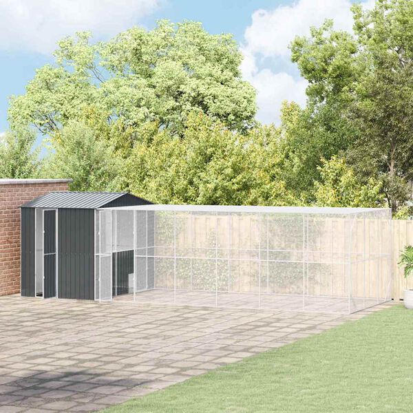 vidaXL Gabbia per uccelli Antracite 845 x 304 x 247 cm Acciaio zincato