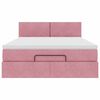 vidaXL Struttura Letto Pouf con Materasso Rosa 140x200 cm in Velluto