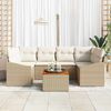 vidaXL Set Divano da Giardino 7 pcs Beige e Crema polyrattan