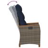 vidaXL Sedia da giardino reclinabile Grigio e Blu Navy polyrattan