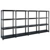 vidaXL Scaffale a 4 Ripiani Nero 244x30,5x130 cm in Plastica