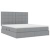 vidaXL Letto con contenitore e LED Grigio chiaro 180 x 200 cm