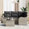 vidaXL Set Divano da Giardino 5 pcs Grigio polyrattan