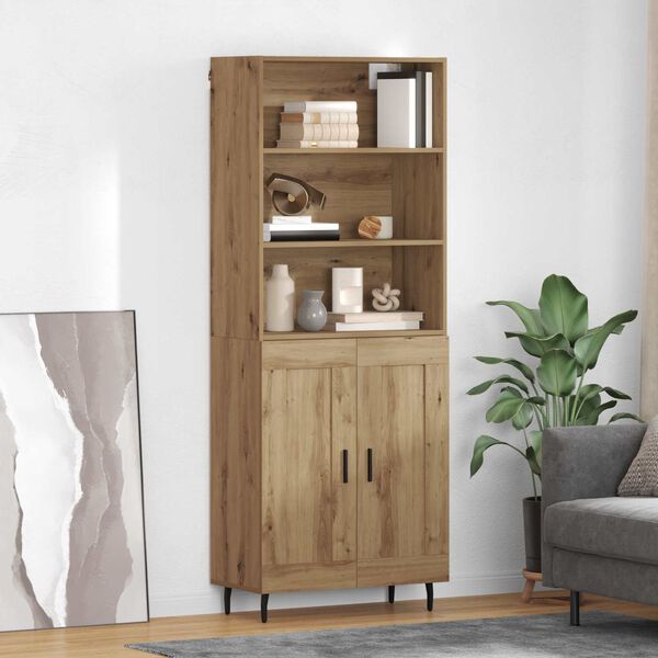 vidaXL Credenza Rovere artigianale 69,5 x 34 x 180 cm
