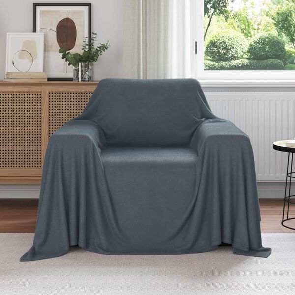 vidaXL Coperta Grigio scuro 210 x 140 cm Panno