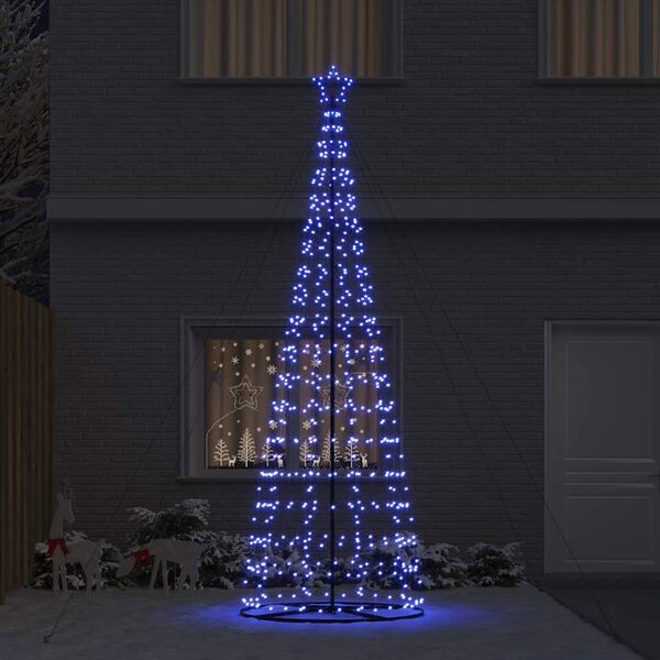 vidaXL Albero di Natale LED con 800 LED con supporto Blu 400 cm Ferro