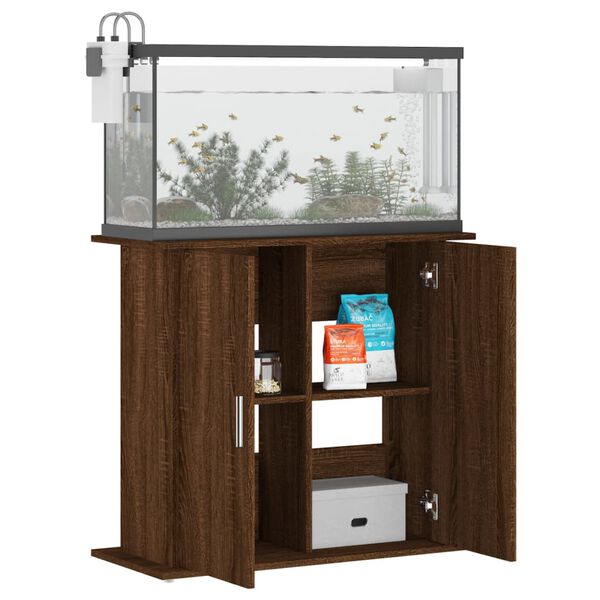 vidaXL Supporto Acquario 81x36x73 cm Legno Multistrato Rovere Marrone