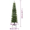 vidaXL Albero di Natale Artificiale Sottile con Base 210 cm PE