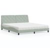 vidaXL Letto con Materasso Grigio Chiaro 180x200 cm in Velluto