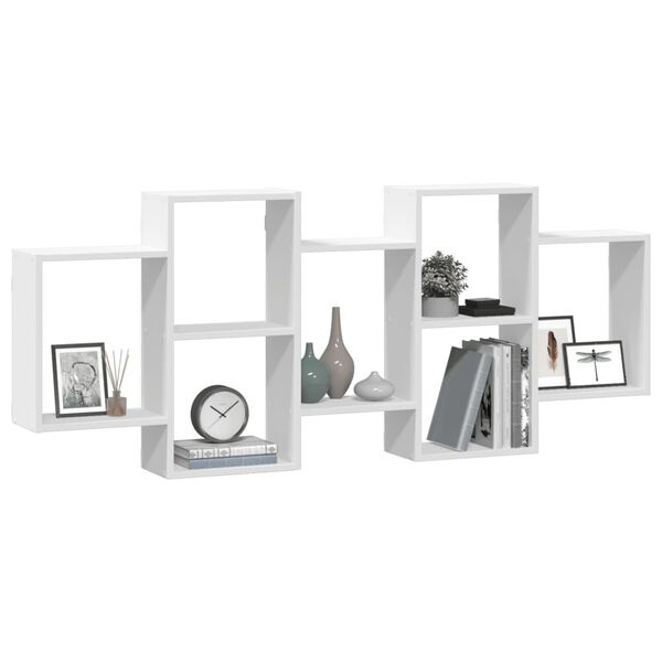 vidaXL Scaffale a Parete Bianco 159x18x65 cm in Legno Multistrato