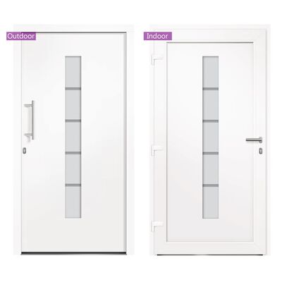 vidaXL Porta d'Ingresso in Alluminio e PVC Bianco 100x200 cm