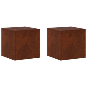 vidaXL Supporto per piante 2 pcs Ruggine 40 x 40 x 40 cm