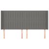vidaXL Testiera ad Orecchio GrigioScuro 183x16x118/128cm inTessuto