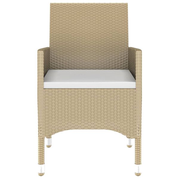 vidaXL Set da Pranzo Giardino 7 pz Polyrattan e Vetro Temperato Beige
