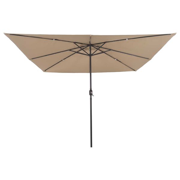 vidaXL Ombrello da giardino Taupe e Nero 295 x 295 x 245 cm