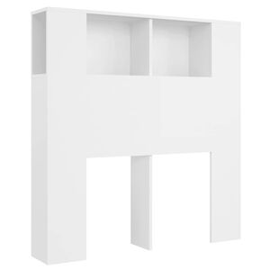 vidaXL Mobiletto con testiera bianco 100x18,5x102,5 cm