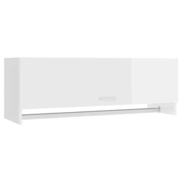 vidaXL Armadio Bianco Lucido 100x32,5x35 cm in Legno Multistrato