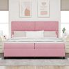 vidaXL Letto a Sorgente LED con materasso Rosa 200 x 200 cm Tessuto