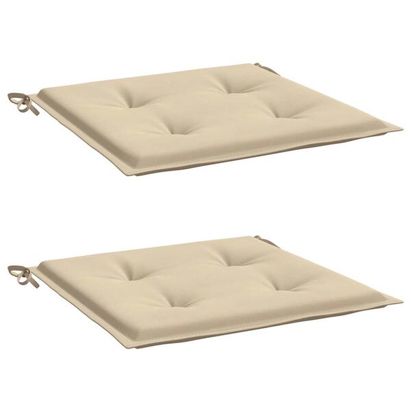 vidaXL Cuscini per Sedia 2 pz Beige 50x50x4 cm in Tessuto Oxford