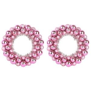 vidaXL Corone di Palline di Natale 2 pz Rosa 33 x 33 x 7 cm