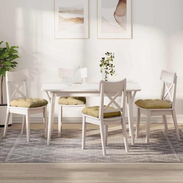 vidaXL Cuscini per Seduta 4 pcs Grigio Verde 45 x 45 cm