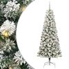 vidaXL Albero di Natale Artificiale con Rami Pieghevoli Verde e Bianco
