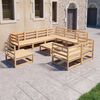 vidaXL Set Divani da Giardino 10 pz in Legno Massello di Pino