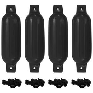 vidaXL Paraurti per Gommone 4 pz Neri &Oslash; 11x40 cm in PVC