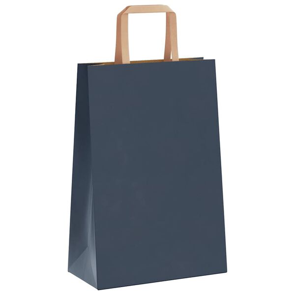 vidaXL Sacchetti di Carta 250 pz con Manici Blu 21x11x31 cm