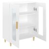 vidaXL Credenza 69,5x34x90 cm in Legno Multistrato Bianco Lucido