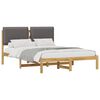 vidaXL Letto con Testiera Rivestita Bianco lavato e grigio chiaro