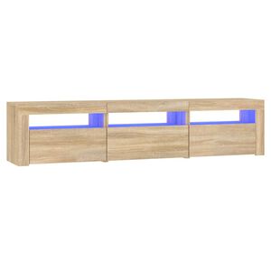 vidaXL Mobile Porta TV con Luci LED Rovere Sonoma 180x35x40 cm