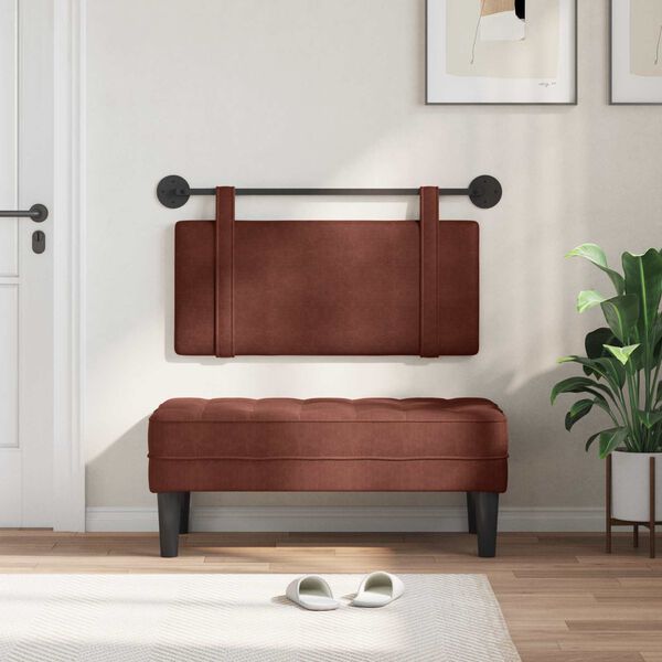 vidaXL Testata appesa Marrone Lucido 100 x 55 x 5 cm PU Antico