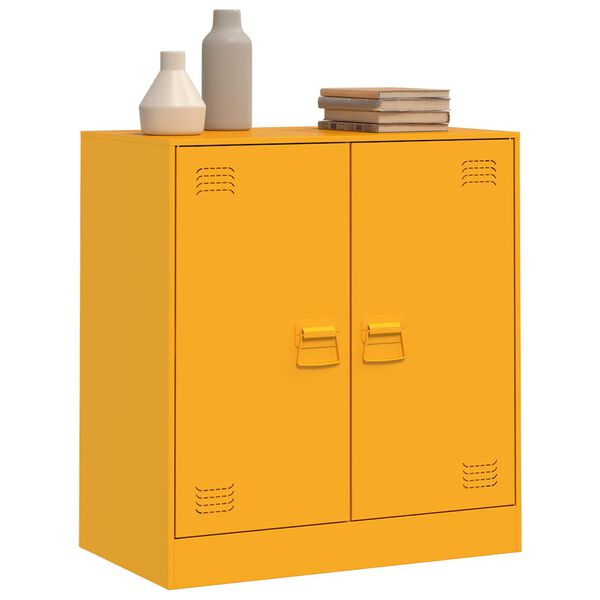 vidaXL Credenza Giallo Senape 67x39x73 cm in Acciaio