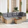 vidaXL Set Divano da Giardino 7 pcs Beige e Grigio Chiaro polyrattan