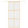 vidaXL Porta Scorrevole Dorata 90x205 Vetro Trasparente ESG Alluminio