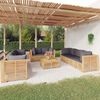 vidaXL Set Divani da Giardino 9 pz con Cuscini Legno Massello di Teak
