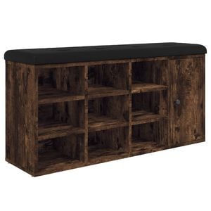 vidaXL Panca Porta Scarpe Rovere Fumo 102x32x50 cm Legno Multistrato