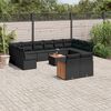 vidaXL Set Divani da Giardino 13pz con Cuscini Nero in Polyrattan